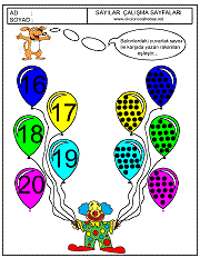 okul öncesi çocuklar için sayıları eşleştir